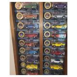 Display Case of 39 Legends Muscle Cars U.S.A. Die-Cast Models
