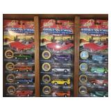 Display Case of 39 Legends Muscle Cars U.S.A. Die-Cast Models