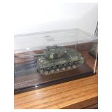 Set of 4 Die-Cast Military Tank Models with Display Cases