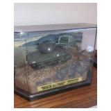 Set of 4 Die-Cast Military Tank Models with Display Cases