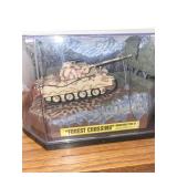 Collection of 4 Die-Cast Model Tanks with Display Cases