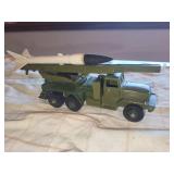 Set of 3 Vintage Dinky Toys: Missile Launcher, Diesel Wagon, Caravan