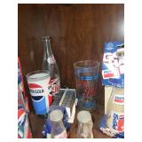 Vintage Pepsi-Cola Memorabilia Collection with Glassware and Toy Trucks