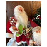 Set of 3 Christmas Santa Clauses with Decor and Gift Accents
