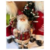 Set of 3 Christmas Santa Clauses with Decor and Gift Accents