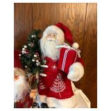 Set of 3 Christmas Santa Clauses with Decor and Gift Accents