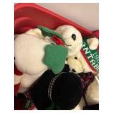 Collection of Vintage 1988 Christmas Plush Polar Bears and Snowman