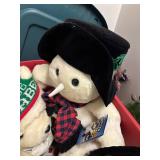 Collection of Vintage 1988 Christmas Plush Polar Bears and Snowman