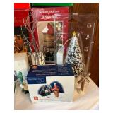 Assorted Vintage Christmas Village Accessories and Figurines