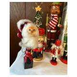 Collection of 10 Nutcracker Figurines Including Soldiers, Santa, and Reindeer