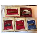 Collection of 5 Hallmark Lionel Train Keepsake Ornaments