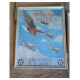 Pair of Framed Vintage Military Aviation Prints