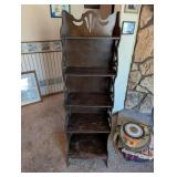 Antique Wooden 5-Shelf Display Bookcase