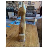 Hand-Carved Wooden Cat Sculpture