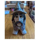 Hand-Carved Wooden Wizard Statue