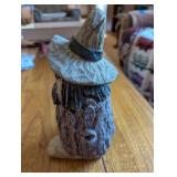 Hand-Carved Wooden Wizard Statue