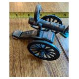 Collection of 7 Hand-Painted Military Miniatures with Cannon