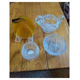 Collection of Vintage Glass Bowls and Sunflower Paperweight
