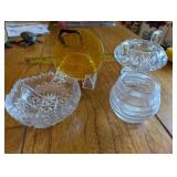Collection of Vintage Glass Bowls and Sunflower Paperweight