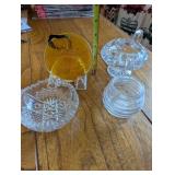 Collection of Vintage Glass Bowls and Sunflower Paperweight