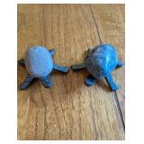 Set of 2 Decorative Stone Turtle Figurines