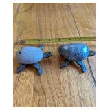 Set of 2 Decorative Stone Turtle Figurines