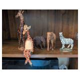 Set of 5 Handcrafted Wooden Animal Figurines