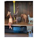 Set of 5 Handcrafted Wooden Animal Figurines