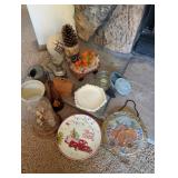 Vintage Assorted Home Decor Collection with Merry Christmas Plate