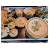 Mid-Century Modern Dinnerware Set with Floral Designs