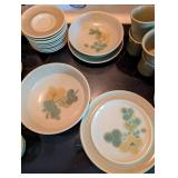 Mid-Century Modern Dinnerware Set with Floral Designs
