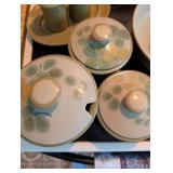 Mid-Century Modern Dinnerware Set with Floral Designs