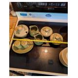 Mid-Century Modern Dinnerware Set with Floral Designs