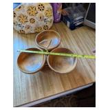 Vintage Margaret Studios Lazy Susan Wooden Bowl Set