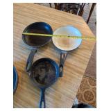 Set of 4 Assorted Cast Iron and Non-Stick Frying Pans