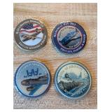 Set of 4 Commemorative Air Force Memorial Coins