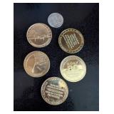 Set of 5 Commemorative World War II Coins