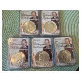 Set of 5 NGC Graded MS 66 Silver Eisenhower Dollars (1971-1976)