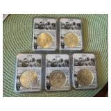 Set of 5 NGC Graded MS 66 Silver Eisenhower Dollars (1971-1976)