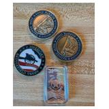 Set of Civil War Commemorative Coins and World War II Bullion Bar