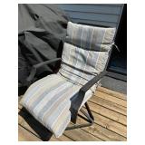 Striped Outdoor Patio Rocking Chair with Metal Frame