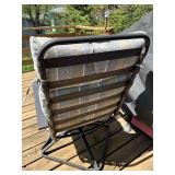 Striped Outdoor Patio Rocking Chair with Metal Frame