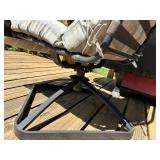 Striped Outdoor Patio Rocking Chair with Metal Frame