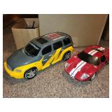 Collection of 4 Remote Control Cars with 2 Controllers