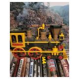 Lot of Train Books, Magazines, VHS Tapes, and Model Train