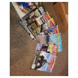 Lot of Train Books, Magazines, VHS Tapes, and Model Train