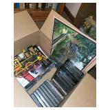 Lot of Train Books, Magazines, VHS Tapes, and Model Train