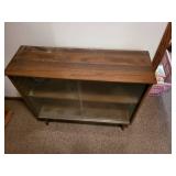 Vintage Display Cabinet with Glass Doors and Shelves