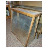 Vintage Display Cabinet with Glass Doors and Shelves
