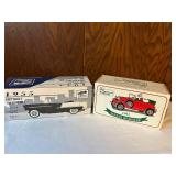 Die-Cast Model Cars: 1955 Chevrolet Convertible with Coin Bank and 1992 Santa